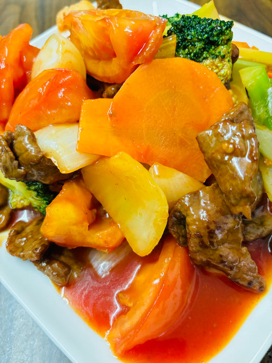 Pan Fried Beef & Tomato