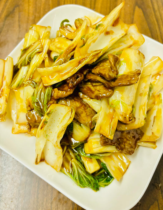 Pan Fried Beef with Green（Baby Bok Choy)