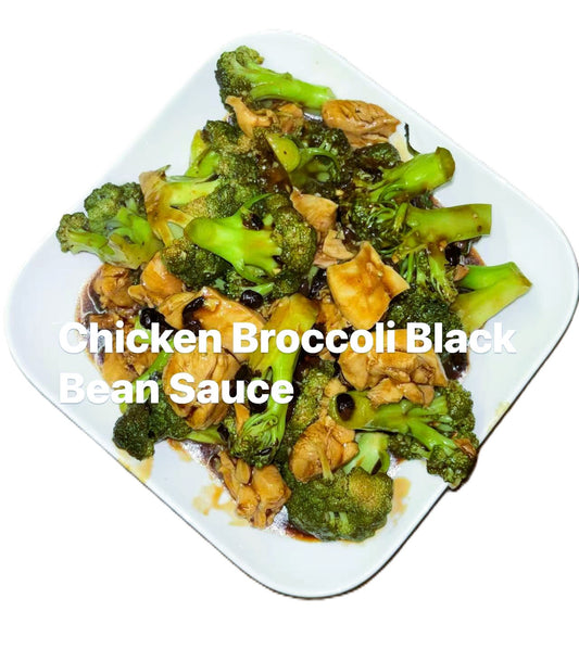 Pan Fried Chicken Broccoli in Black Bean Sauce